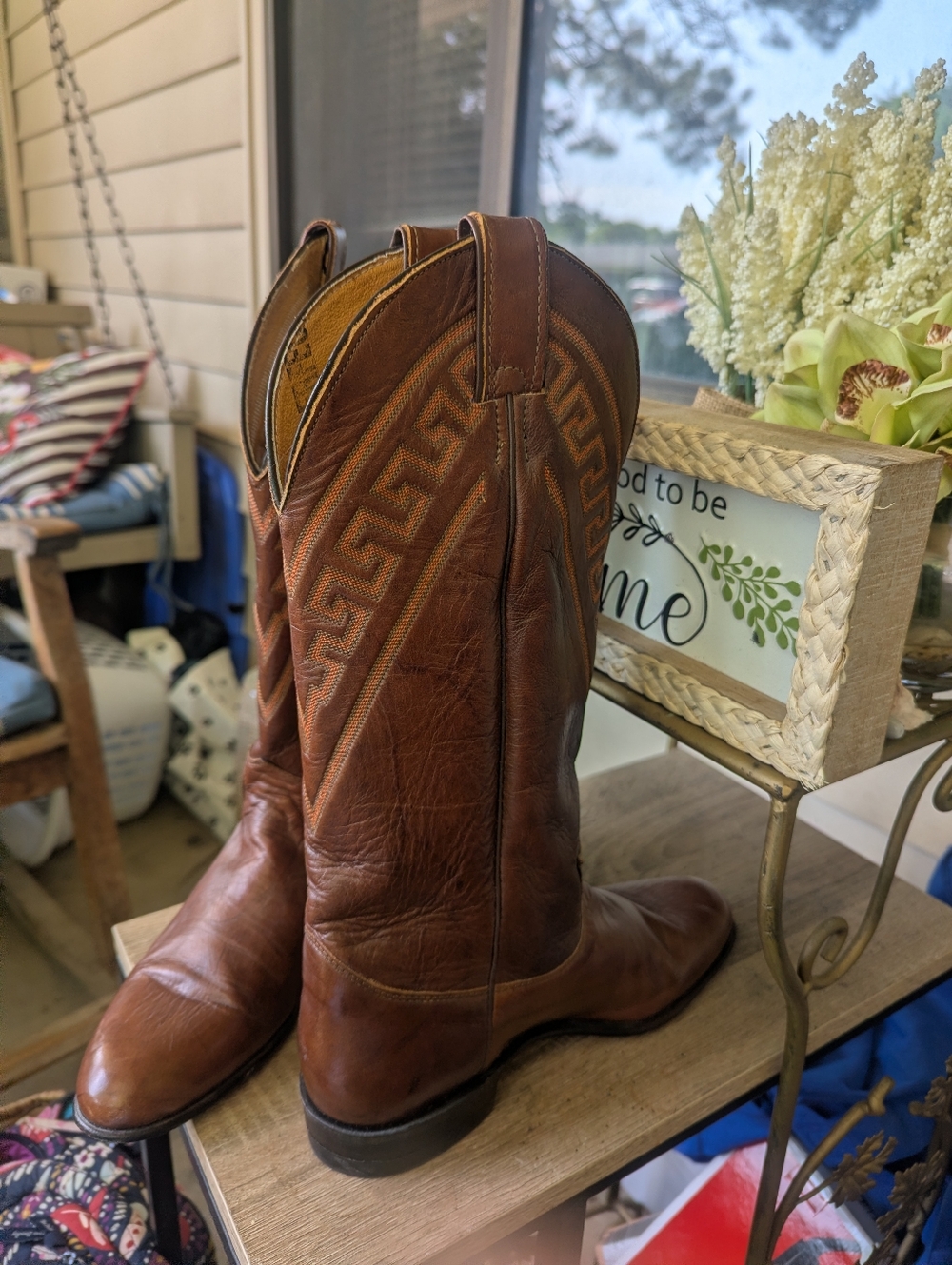 Justin Classic Brown Leather Western Boots -